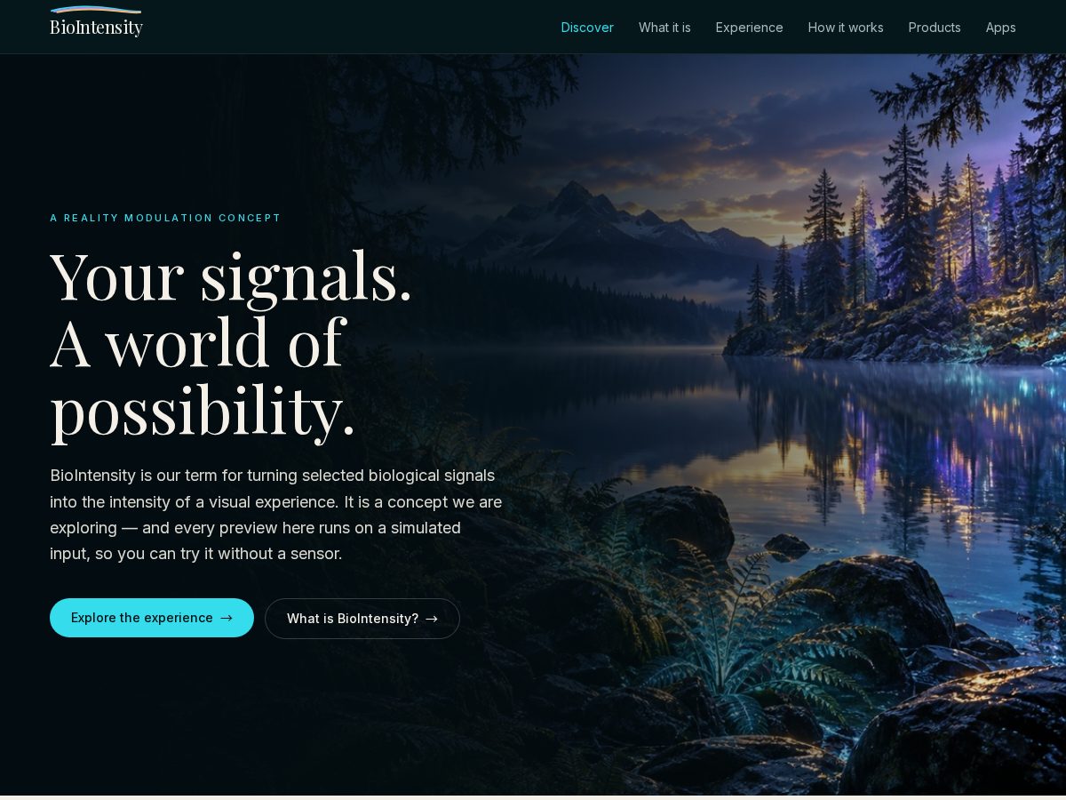 Landing-page snapshot of biointensity.com