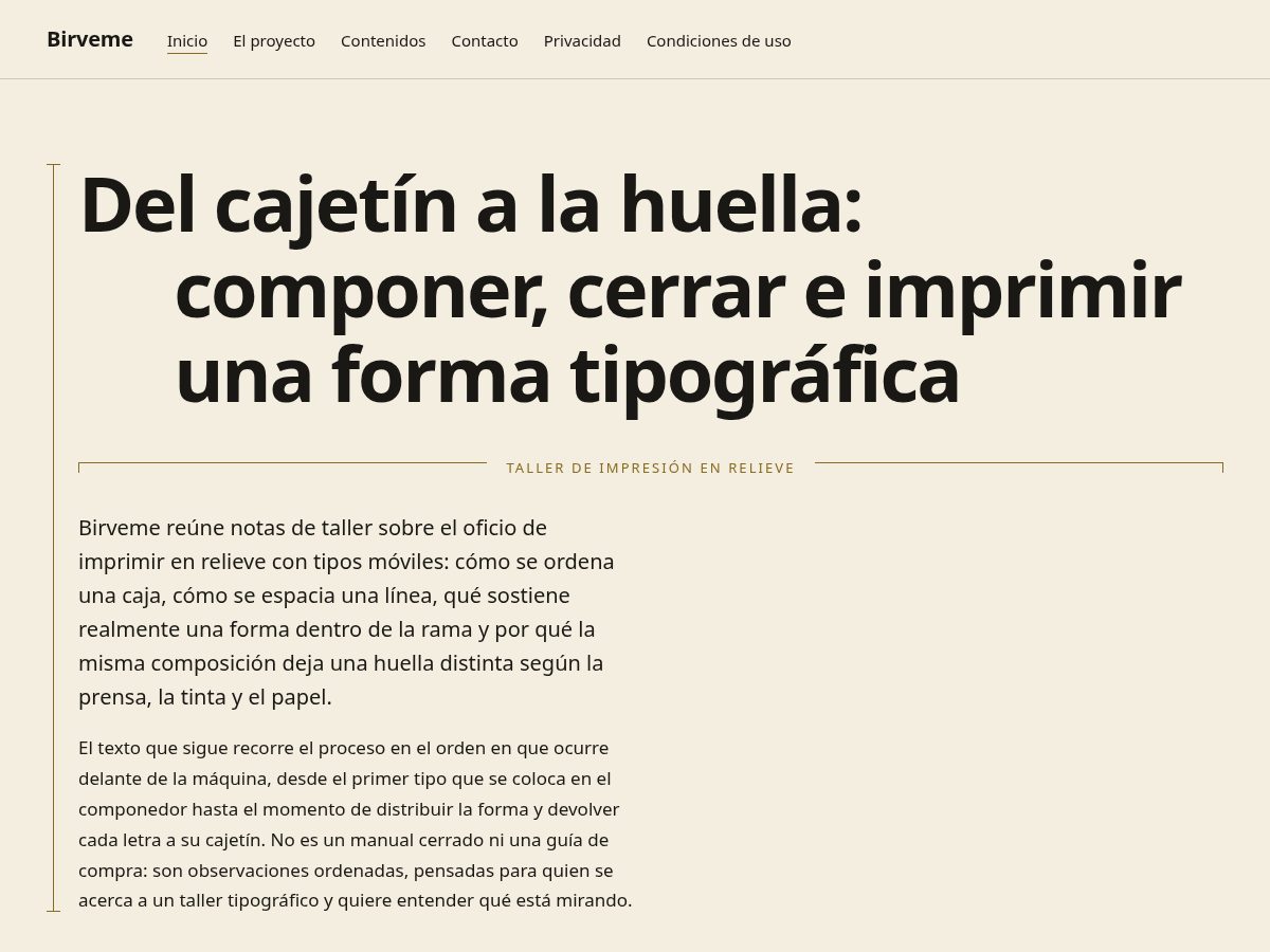 Landing-page snapshot of birveme.world