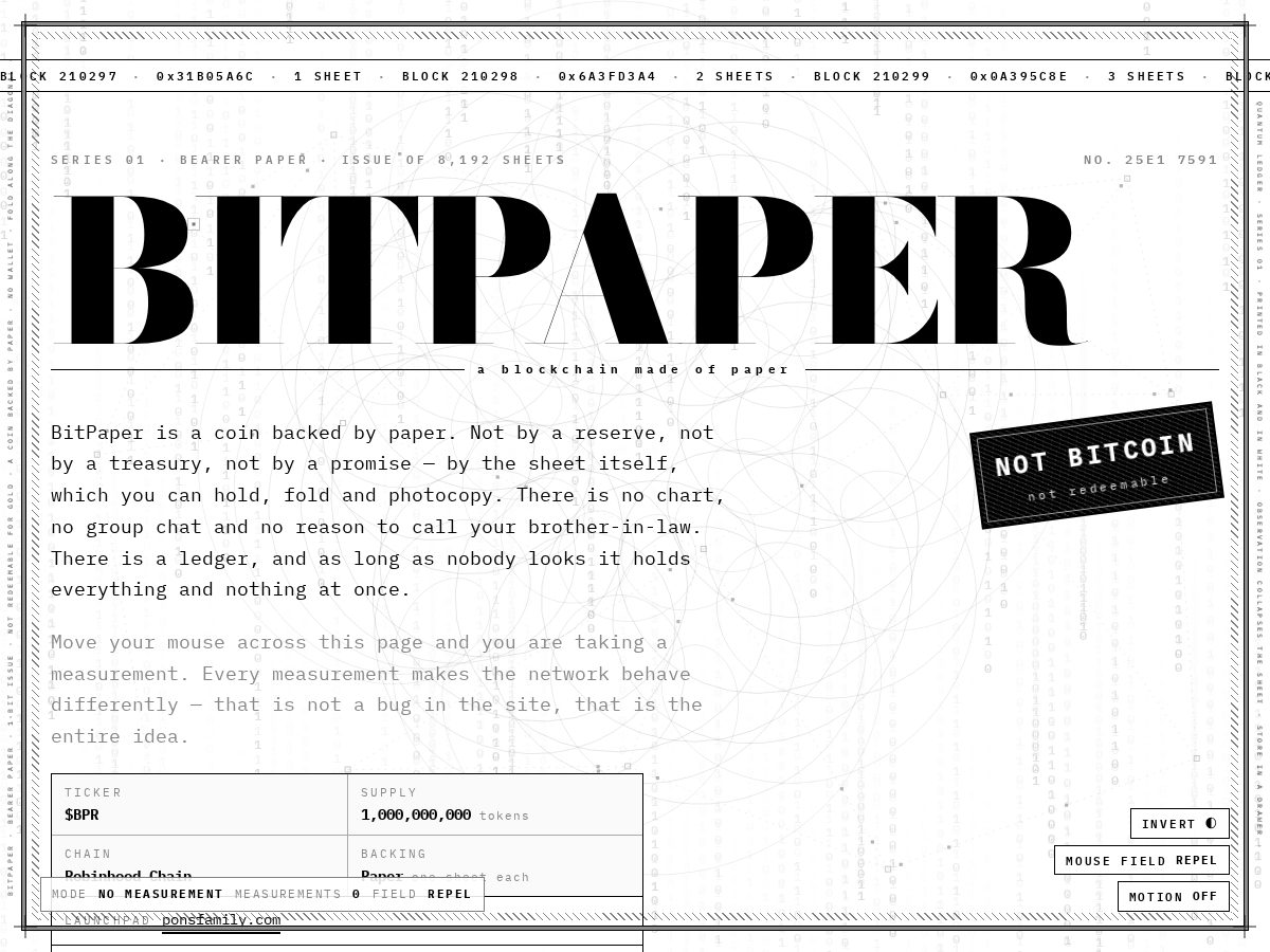 Landing-page snapshot of bitpaper.online