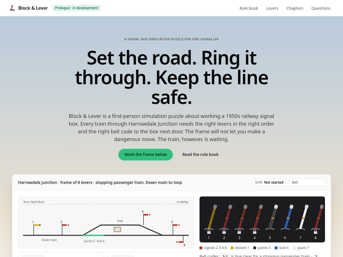 Landing-page snapshot of blockandlever.com