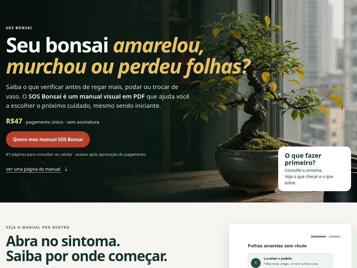 Landing-page snapshot of bonsaisos.com