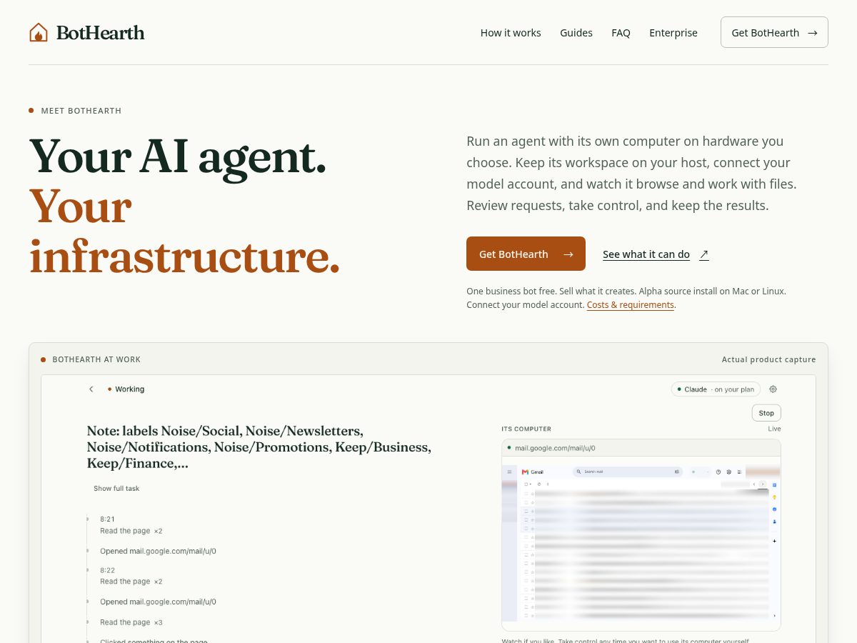 Landing-page snapshot of bothearth.com