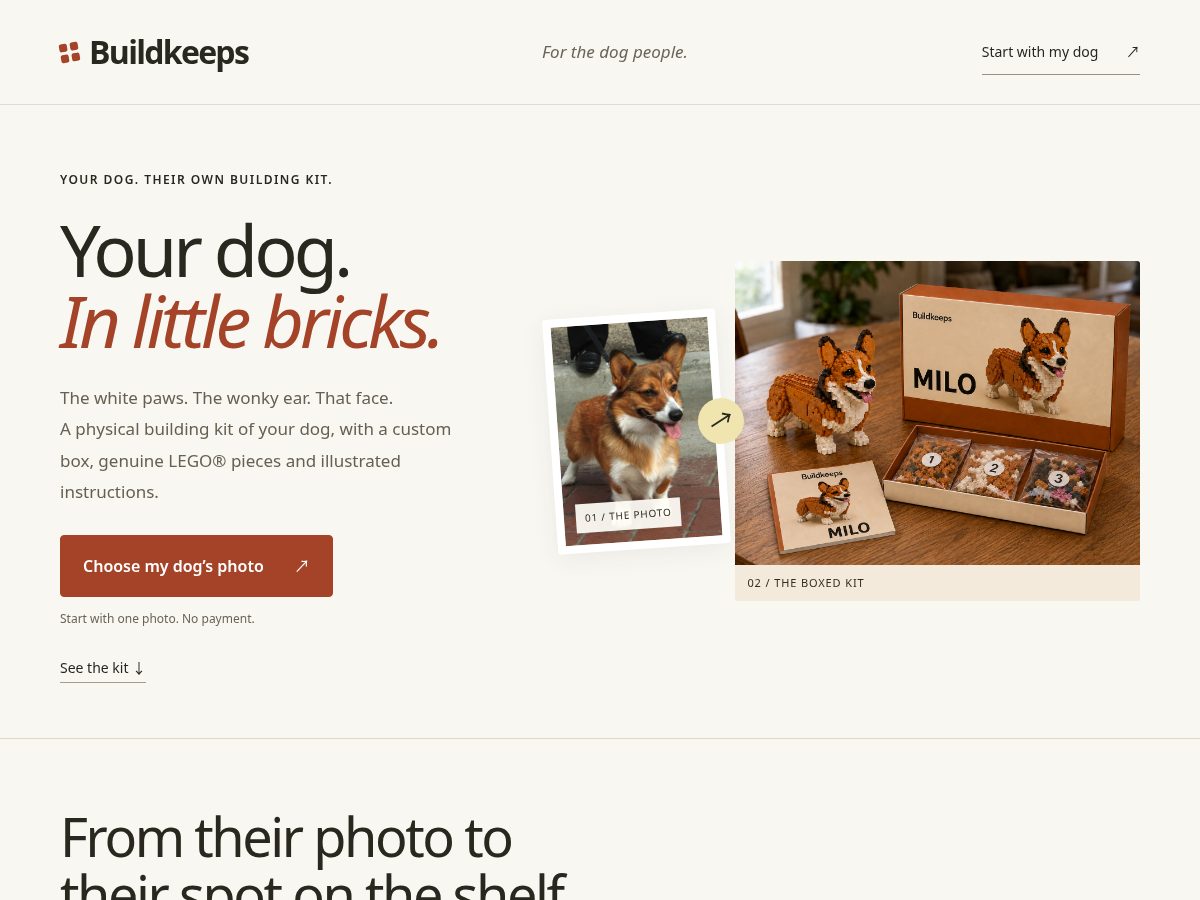 Landing-page snapshot of buildkeeps.com