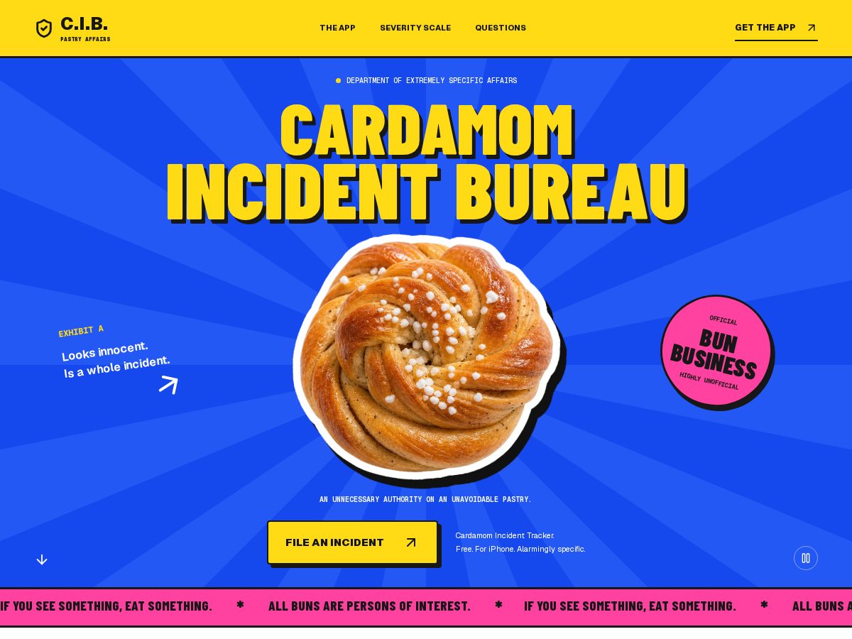 Landing-page snapshot of cardamomincidentbureau.com