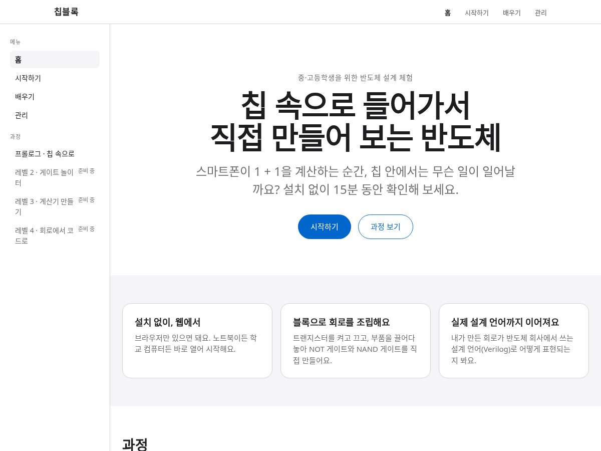 Landing-page snapshot of chipblocks.com