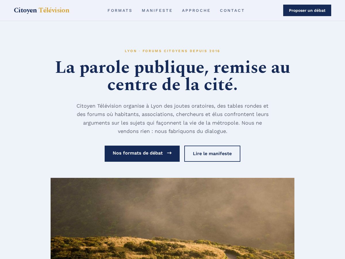 Landing-page snapshot of citoyentelevision.pro