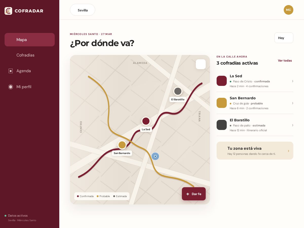 Landing-page snapshot of cofradar.com
