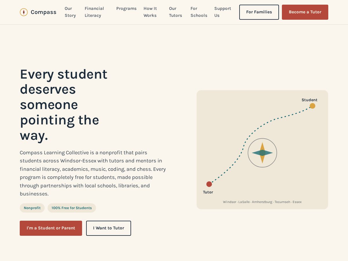 Landing-page snapshot of compasslearningcollective.net