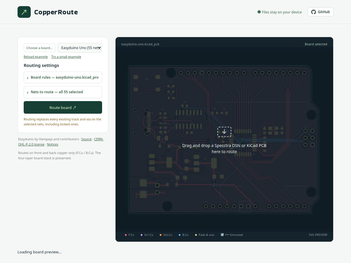 Landing-page snapshot of copperroute.net