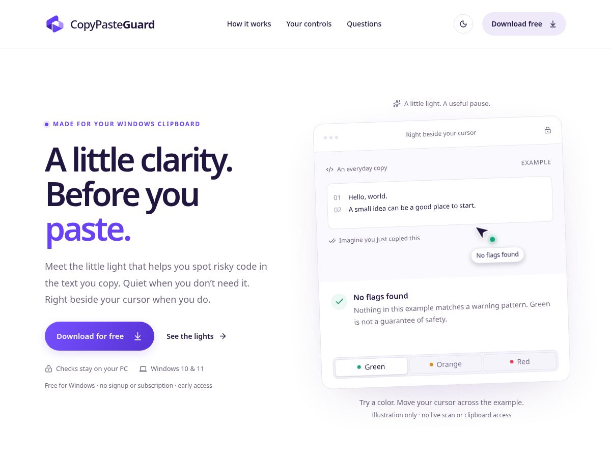 Landing-page snapshot of copypasteguard.com