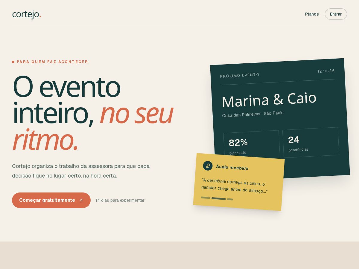 Landing-page snapshot of cortejoapp.com
