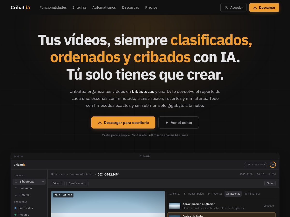 Landing-page snapshot of cribattia.com