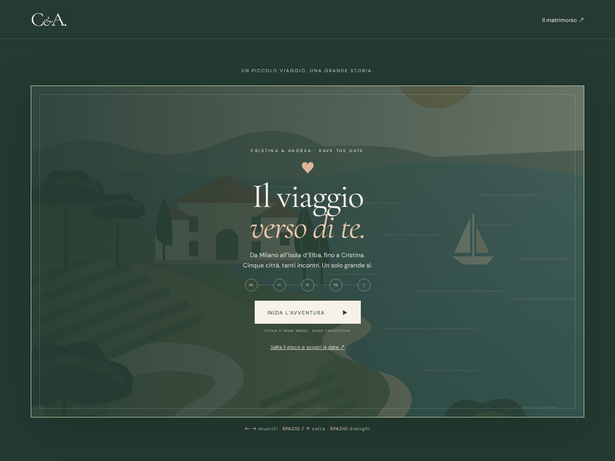 Landing-page snapshot of cristinaeandreawedding.com