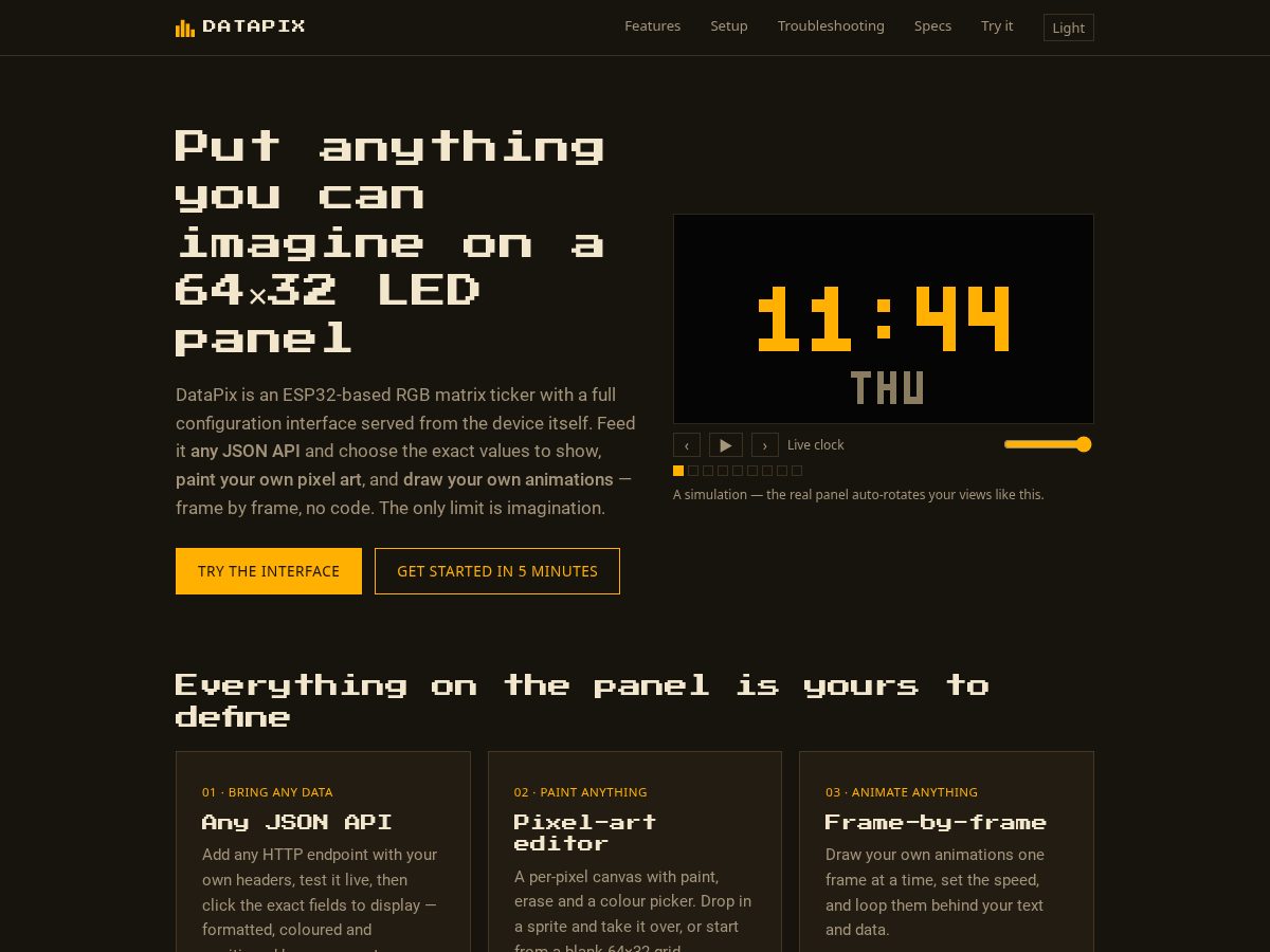 Landing-page snapshot of datapix.store