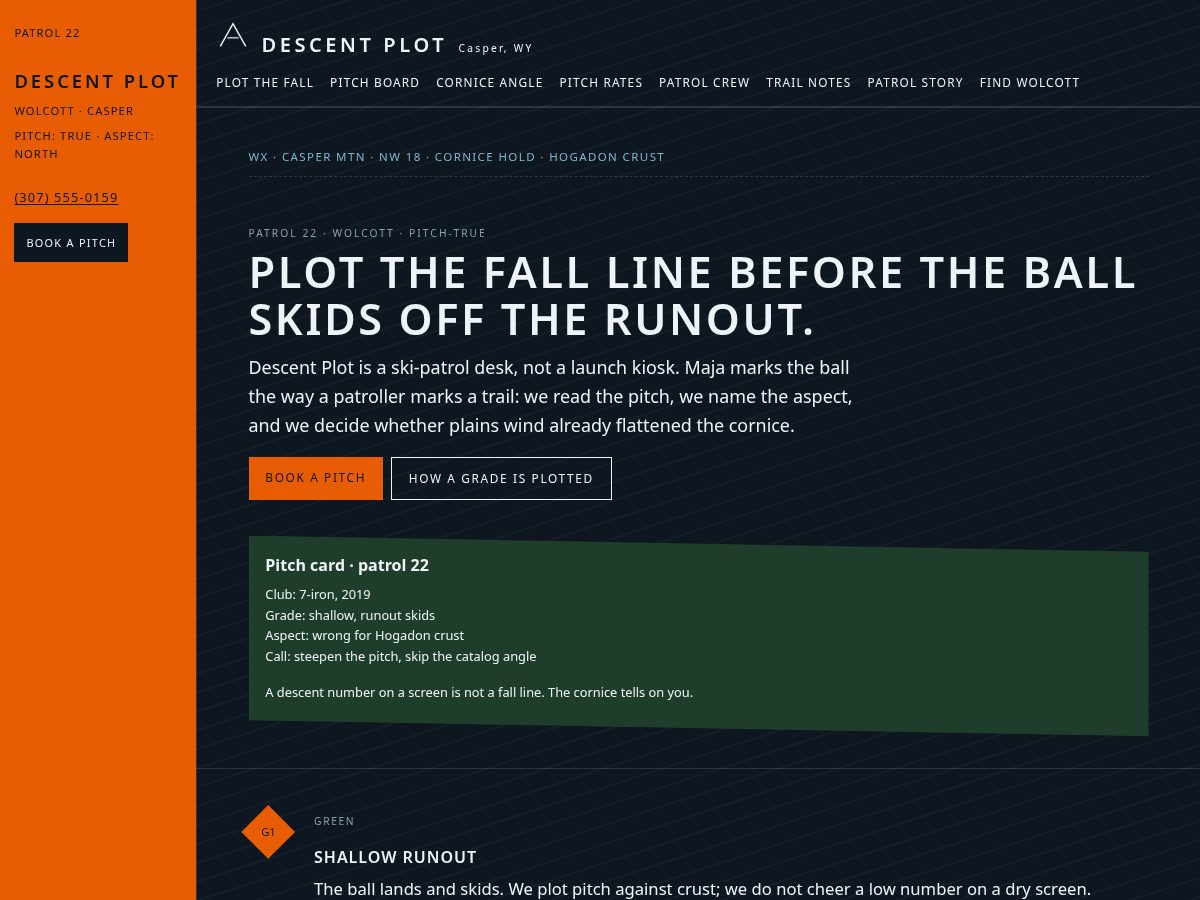 Landing-page snapshot of descentplot.shop