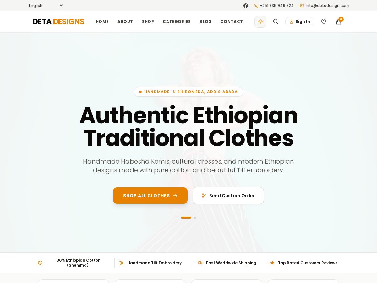 Landing-page snapshot of detadesigns.com