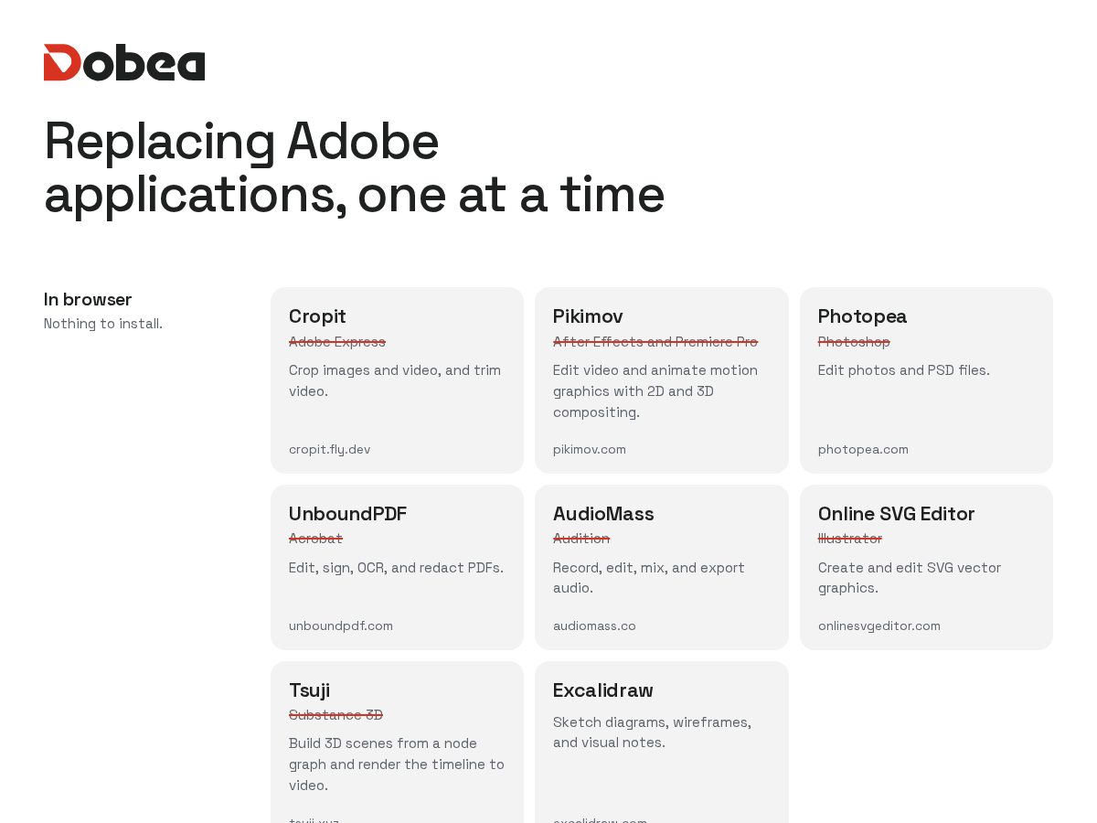 Landing-page snapshot of dobea.studio