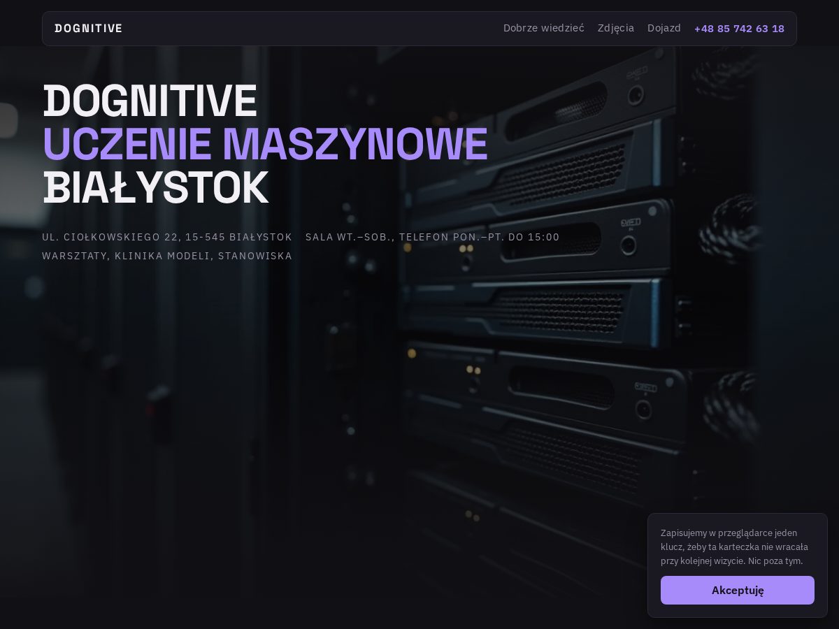 Landing-page snapshot of dognitive.live