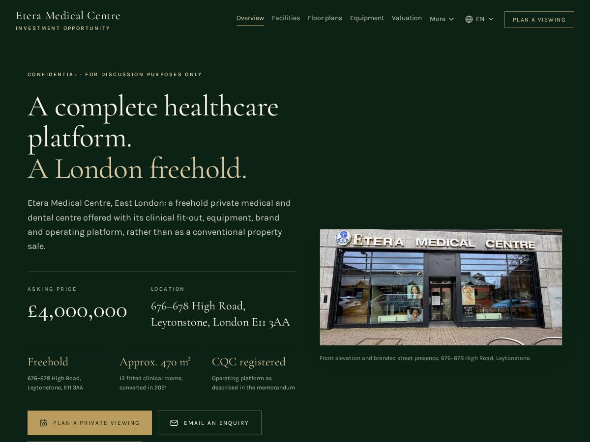 Landing-page snapshot of eteramedicalcenter.org