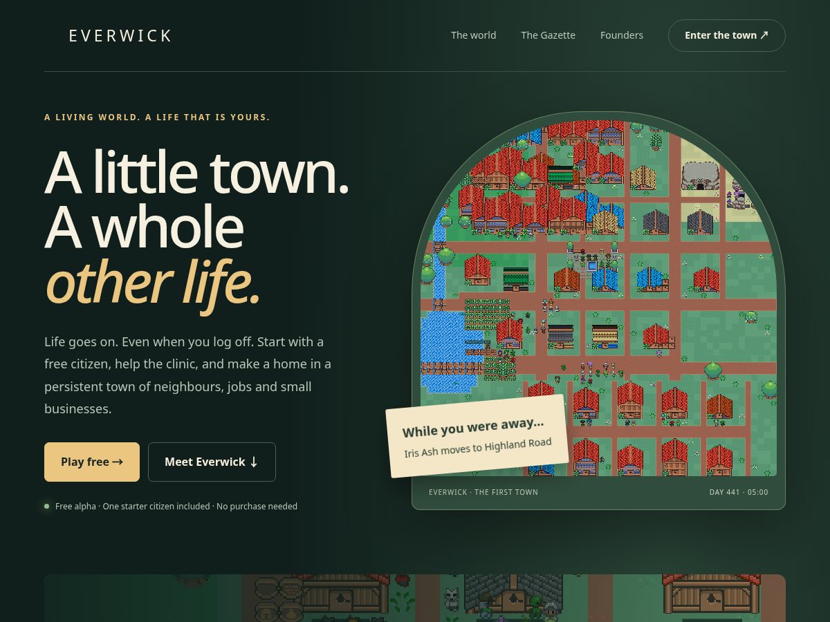 Landing-page snapshot of everwick.world