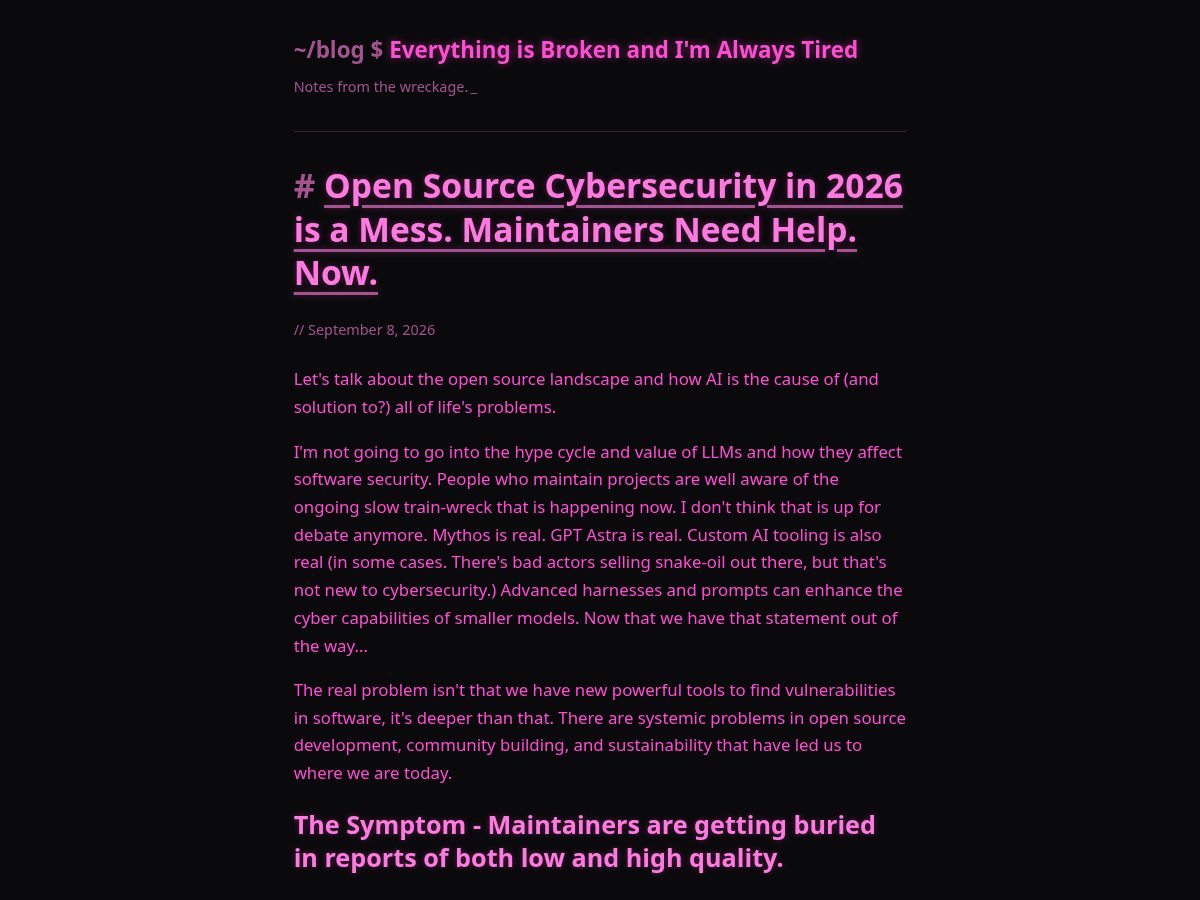 Landing-page snapshot of everythingisbrokenandimalwaysti.red