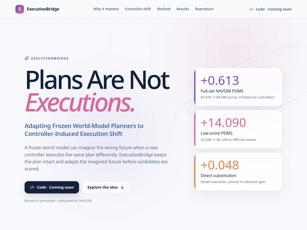 Landing-page snapshot of executionbridge.org