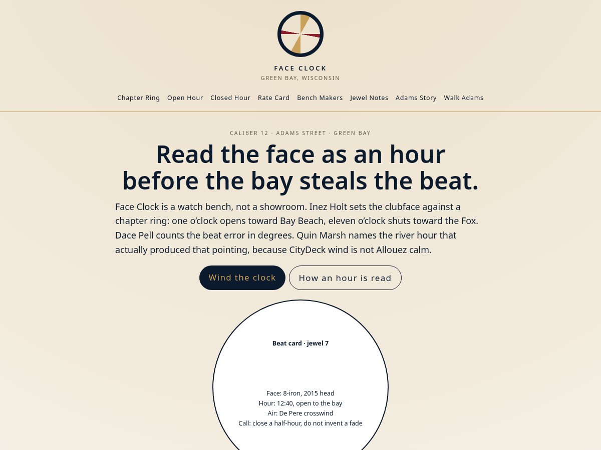 Landing-page snapshot of faceclock.click