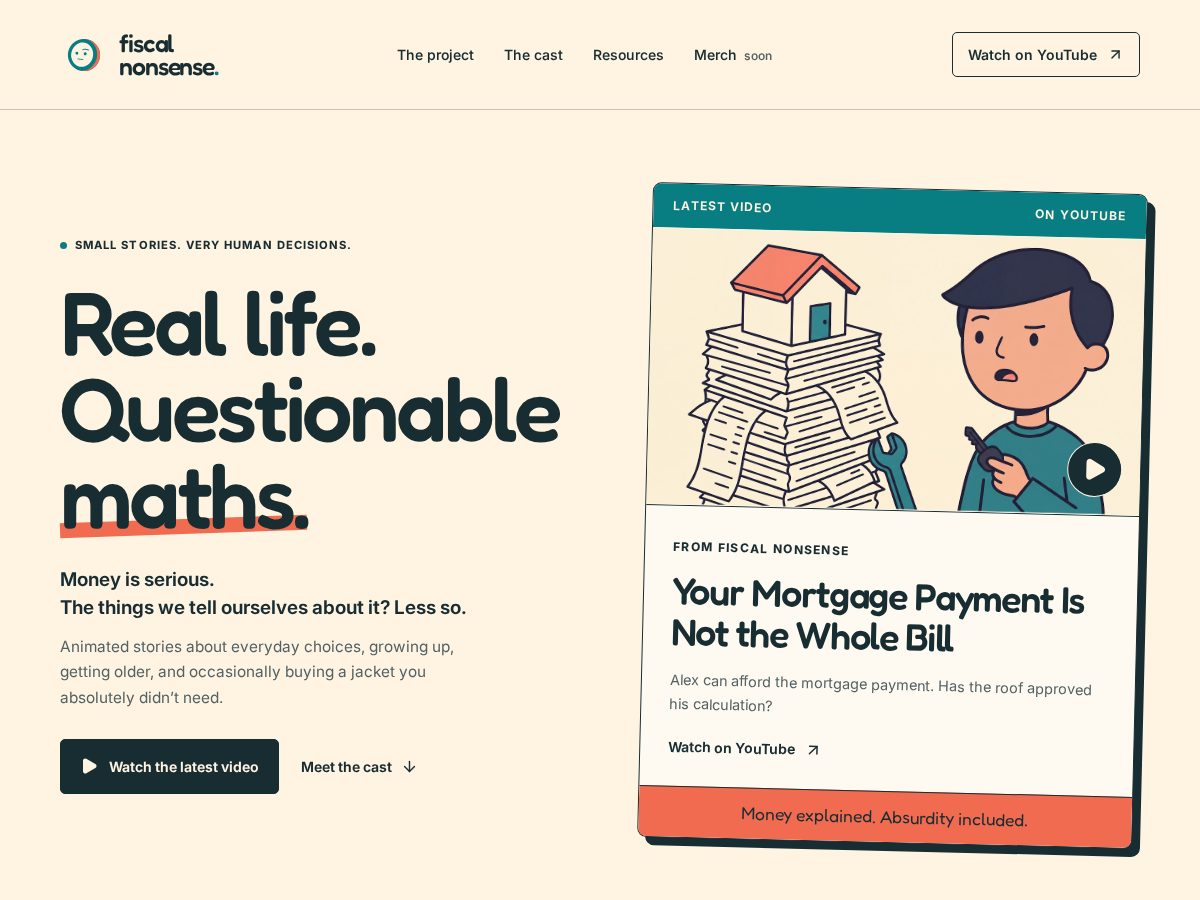 Landing-page snapshot of fiscalnonsense.com