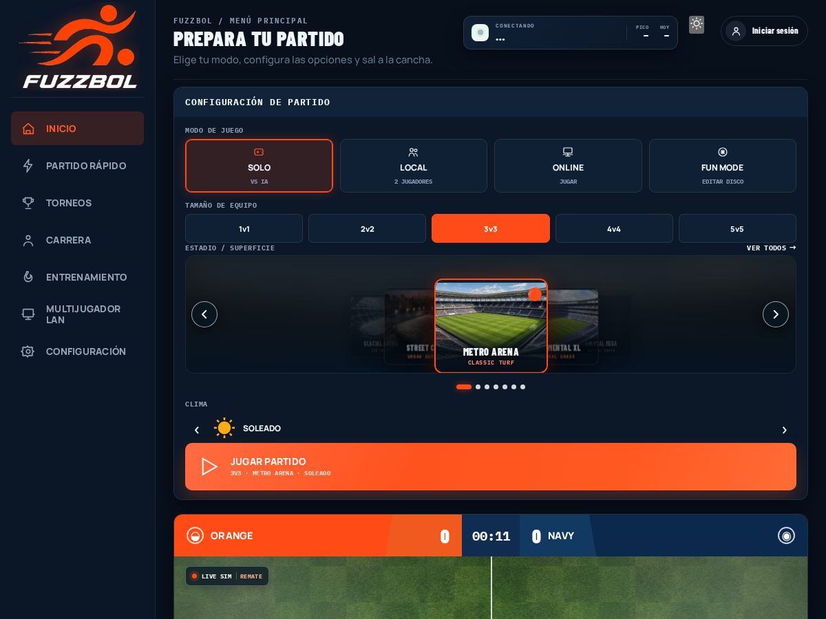Landing-page snapshot of fuzzbol.com