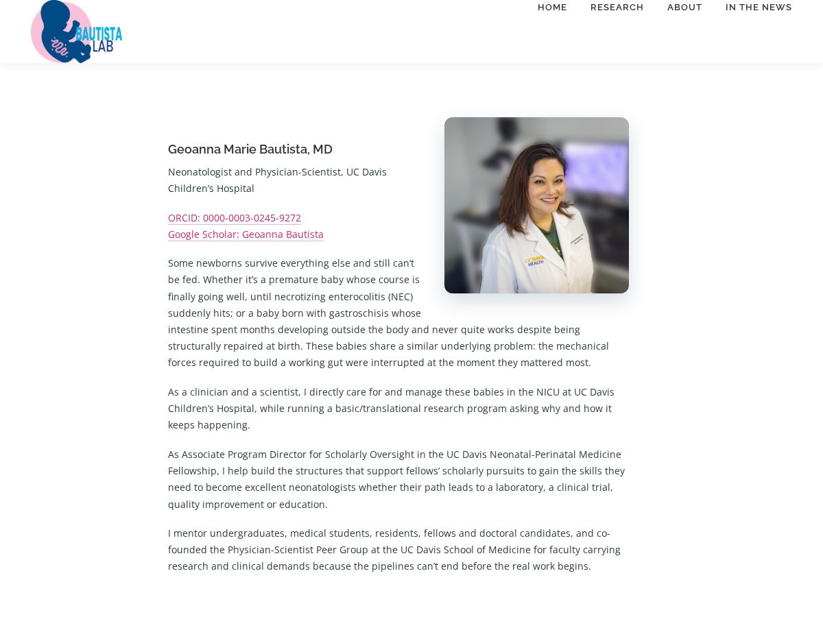 Landing-page snapshot of geoannabautista.com