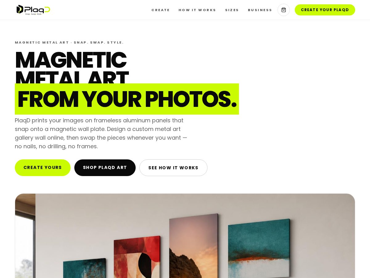 Landing-page snapshot of getplaqd.com