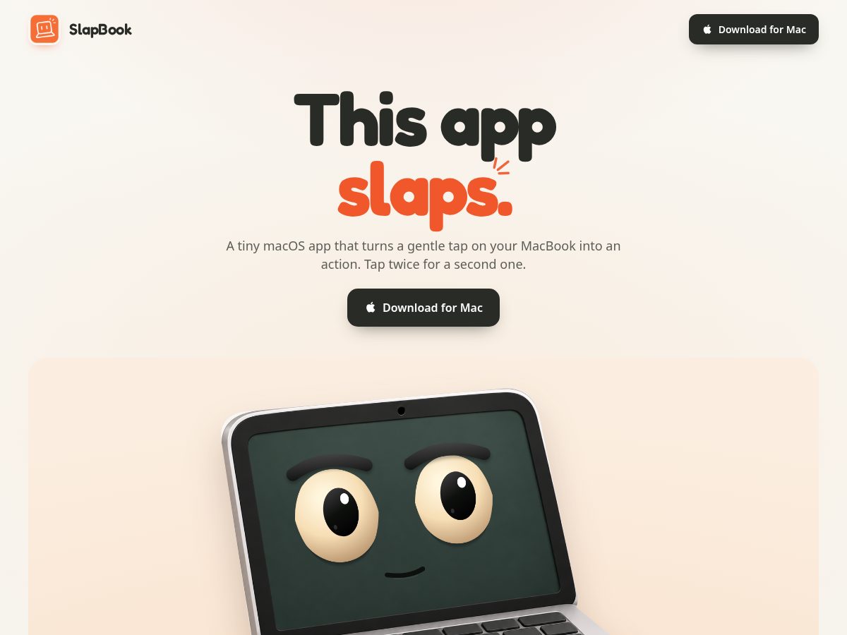 Landing-page snapshot of getslapbook.com
