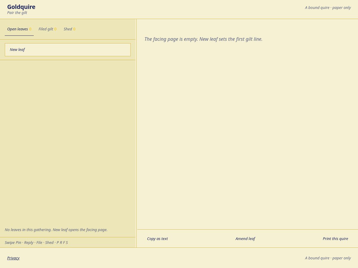 Landing-page snapshot of goldquire-pair-the-gilt.com