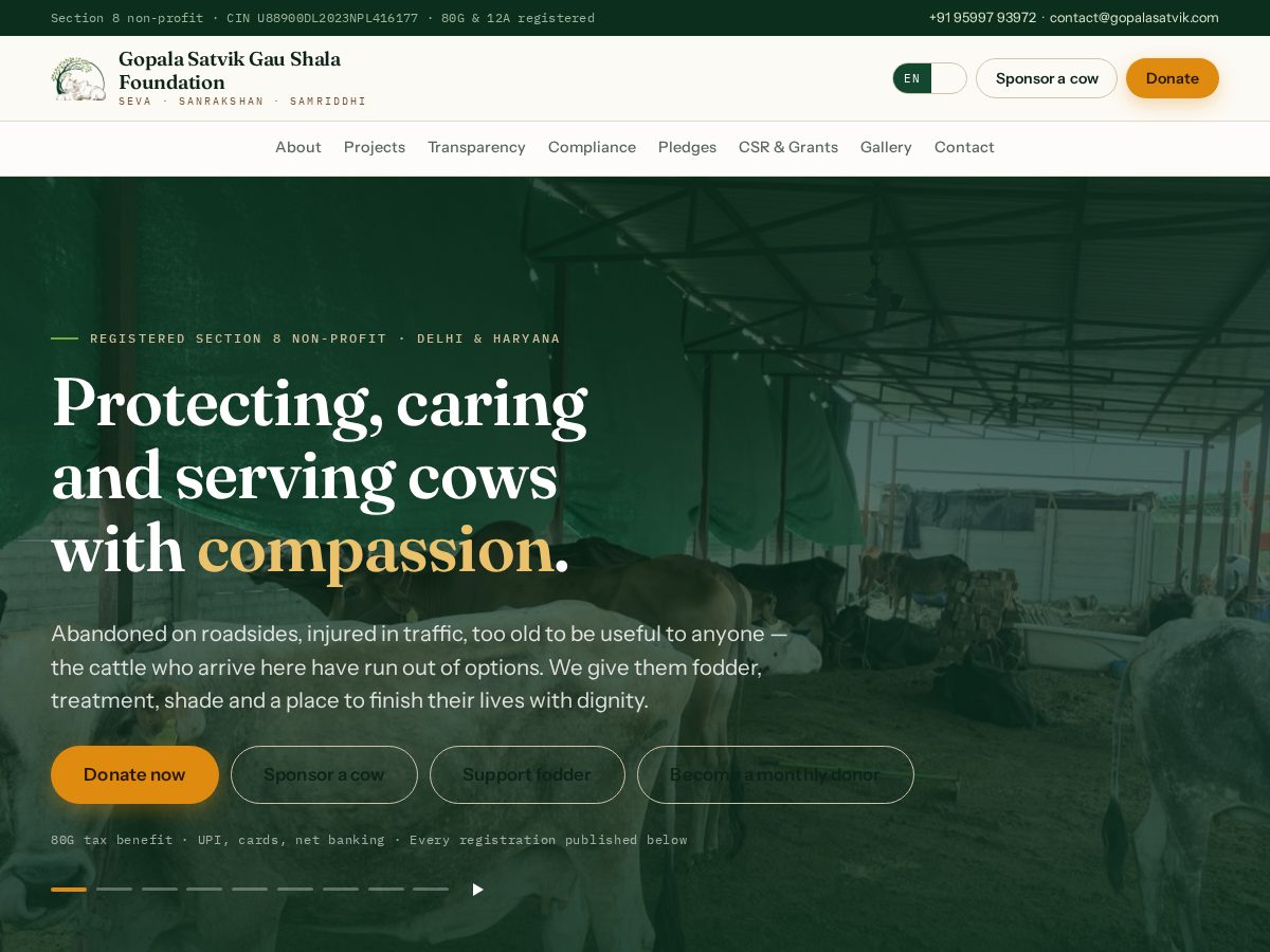 Landing-page snapshot of gopalasatvik.com