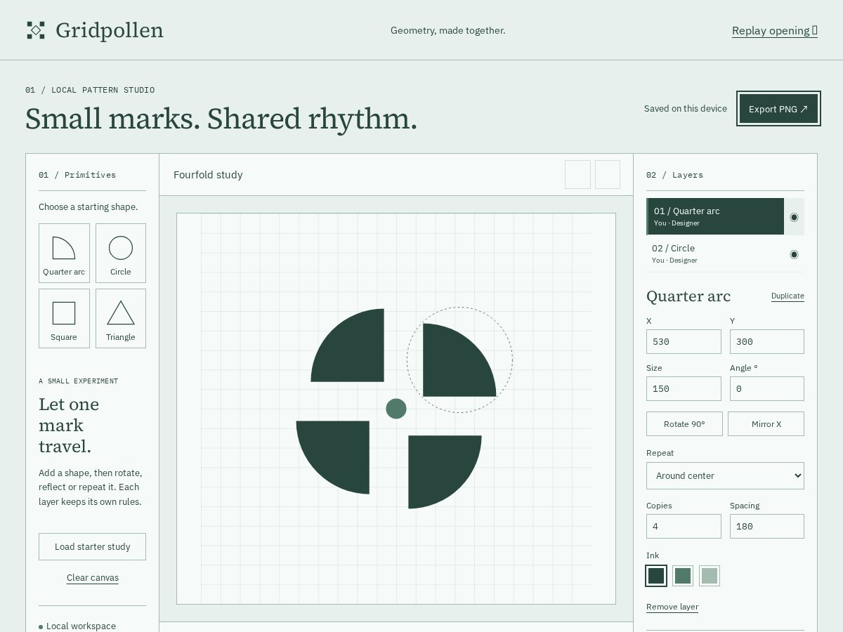 Landing-page snapshot of gridpollen.xyz