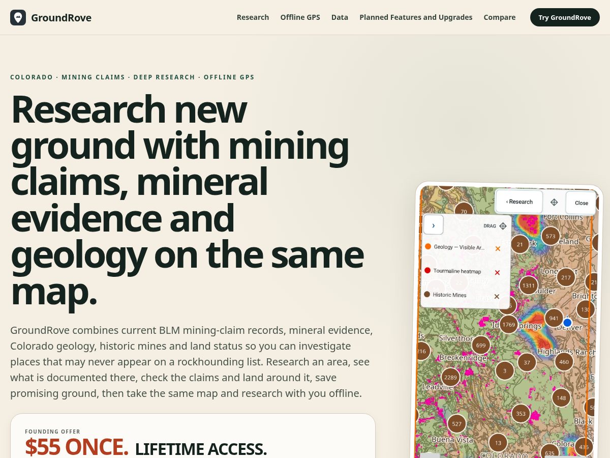 Landing-page snapshot of groundrove.com