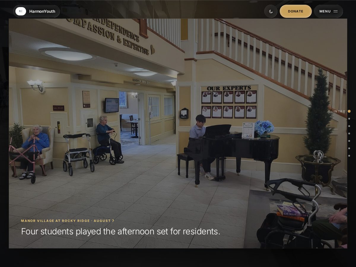 Landing-page snapshot of harmonyouthfoundation.com