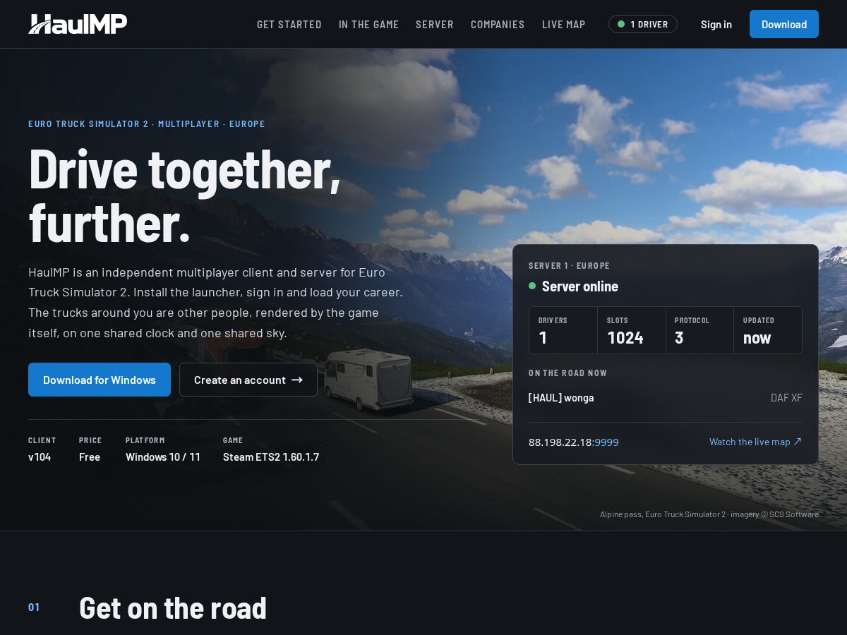 Landing-page snapshot of haulmp.com