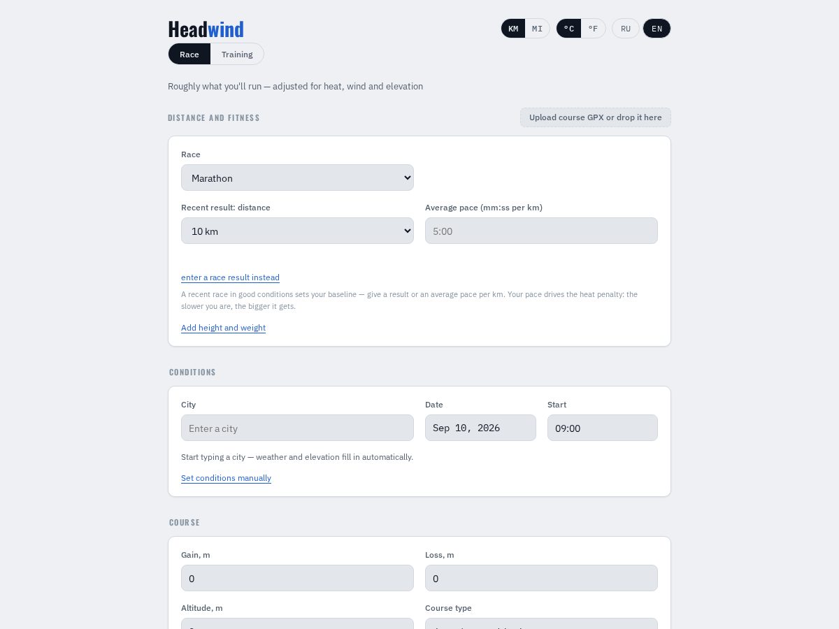 Landing-page snapshot of headwindpace.com