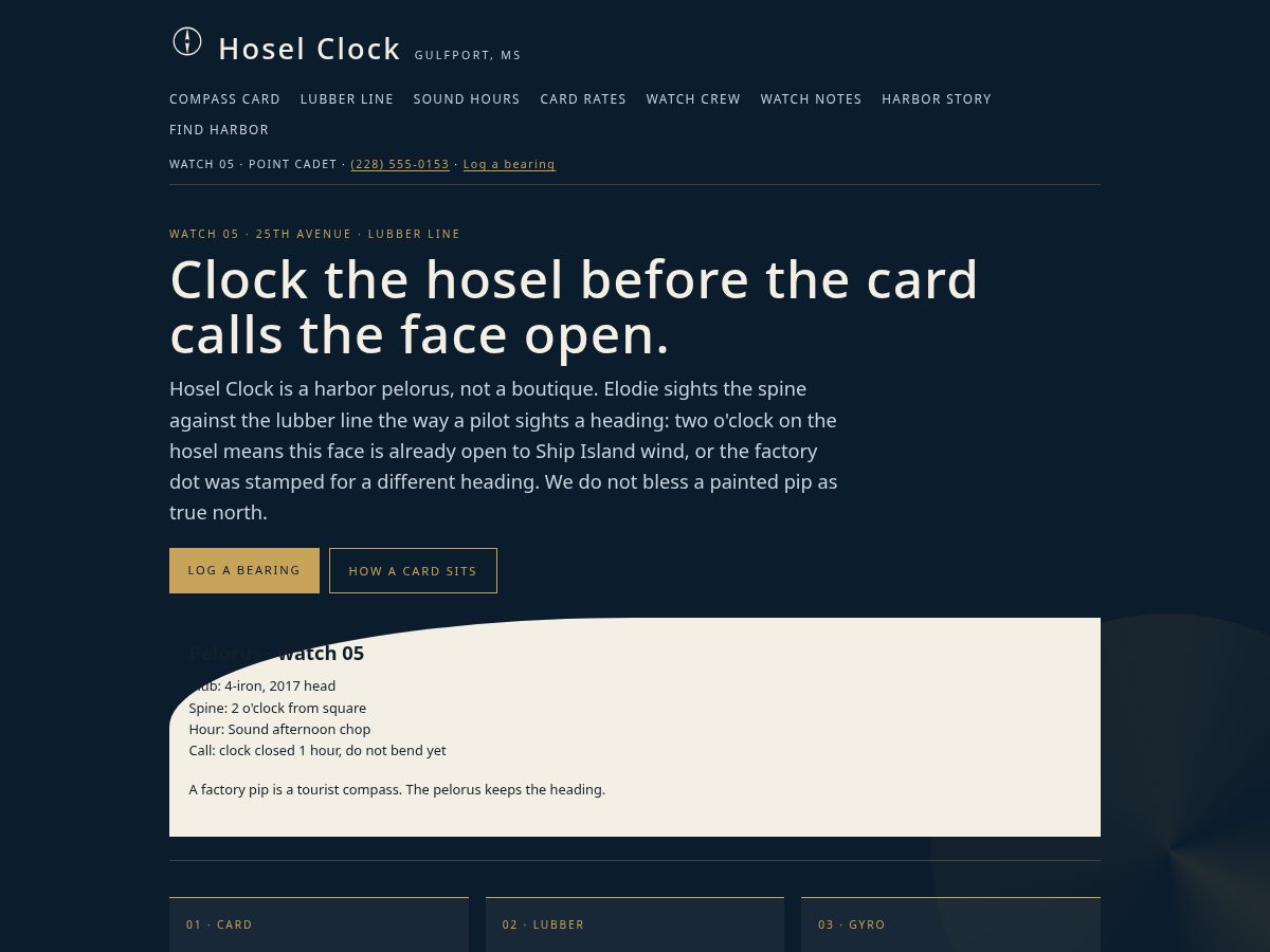 Landing-page snapshot of hoselclock.shop