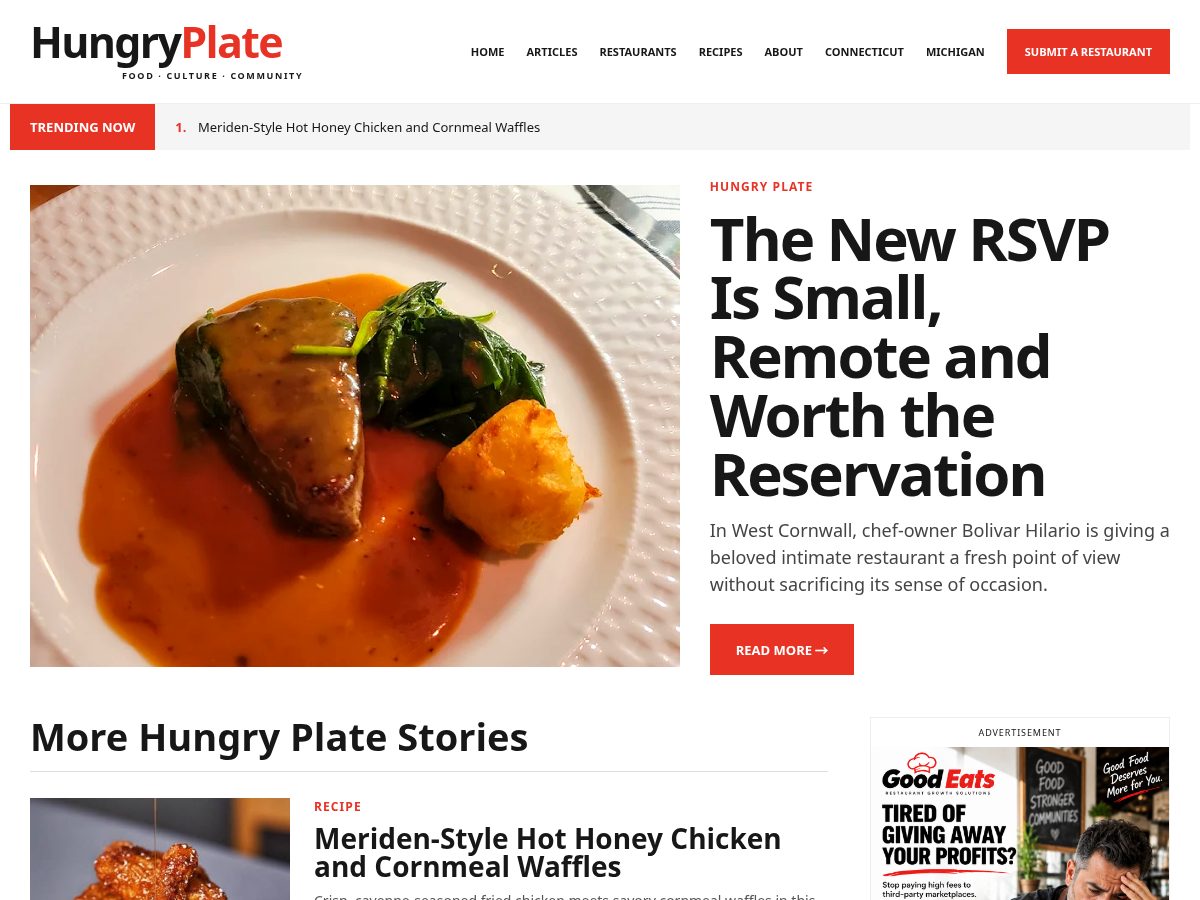 Landing-page snapshot of hungryplate.info
