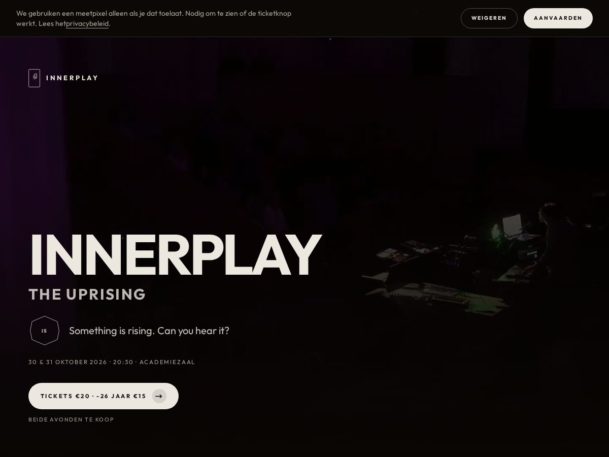 Landing-page snapshot of innerplay.events