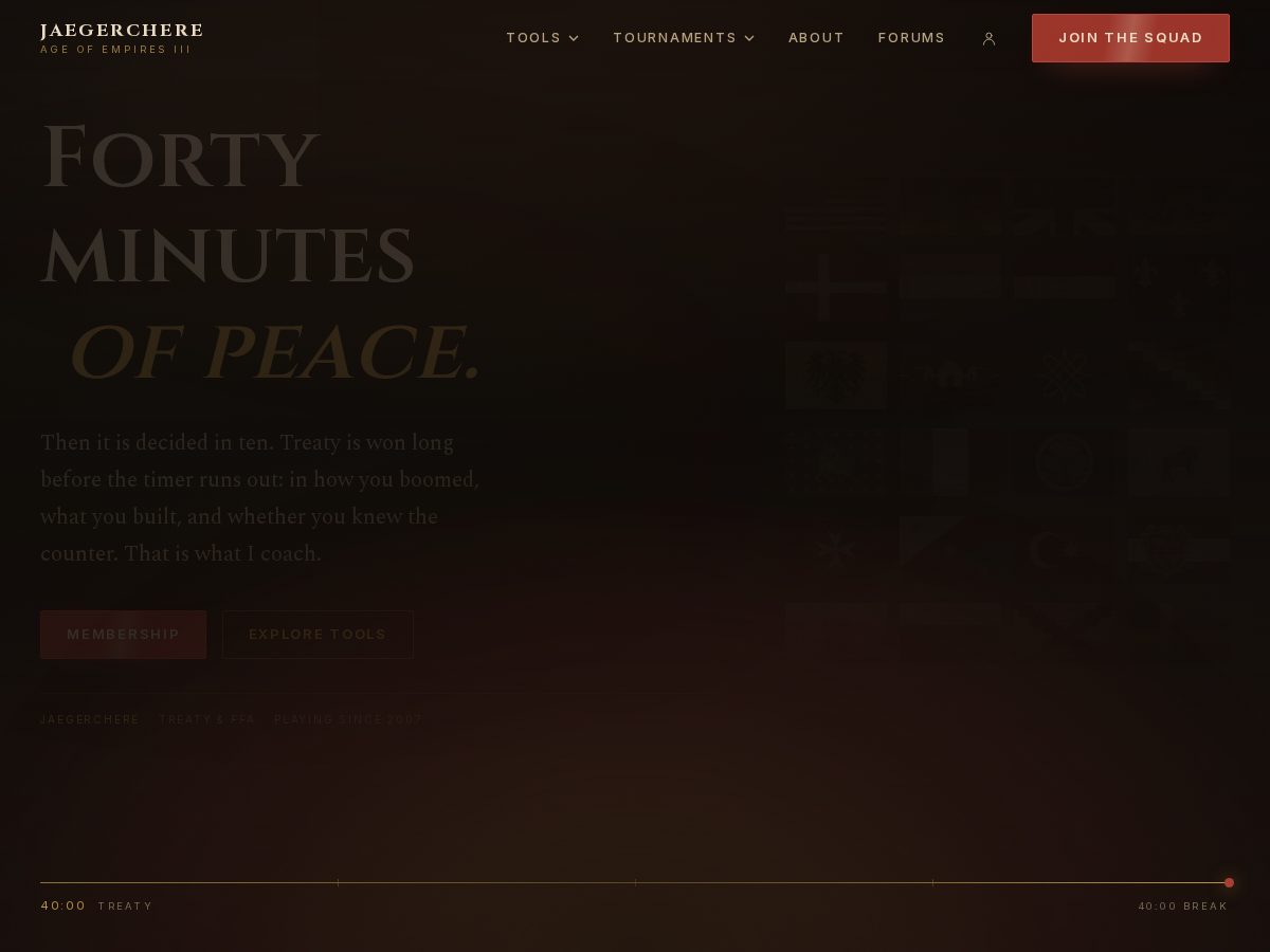 Landing-page snapshot of jaegerchere.com