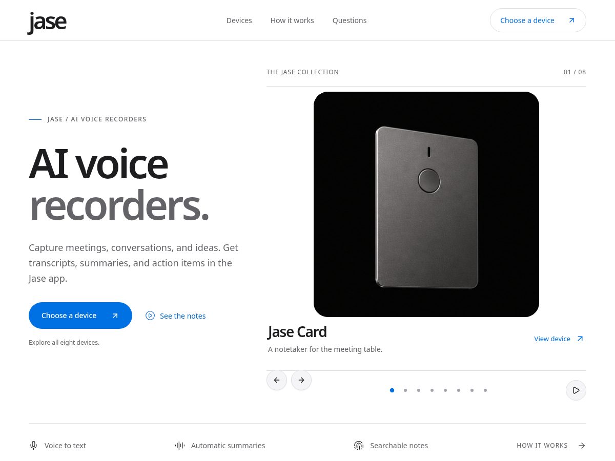 Landing-page snapshot of jase-ai.com