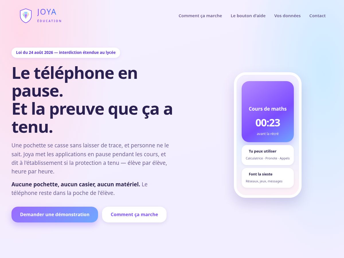 Landing-page snapshot of joyaeducation.com