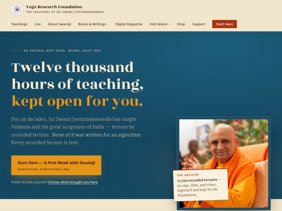 Landing-page snapshot of jyotirmayananda.org