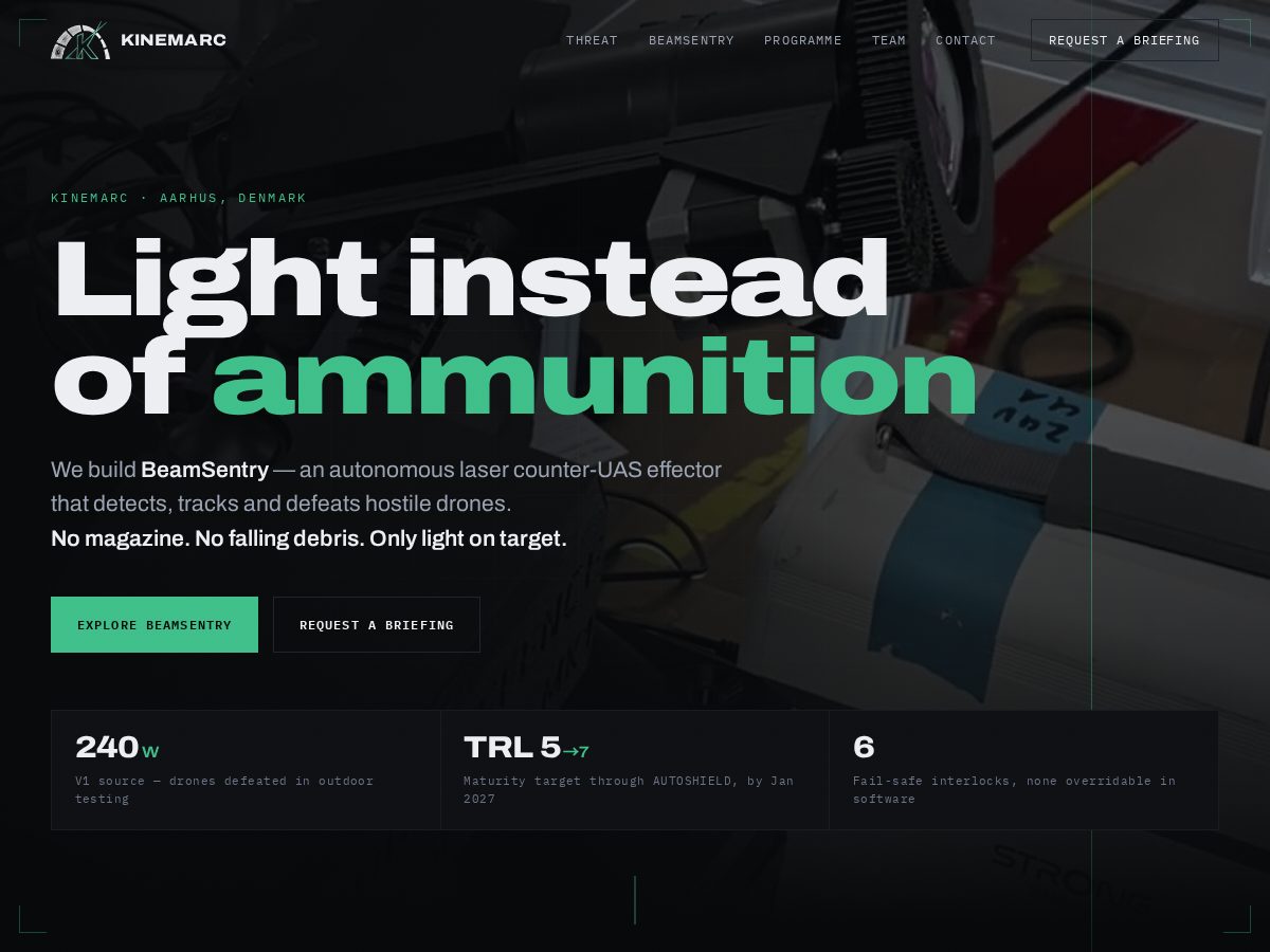 Landing-page snapshot of kinemarc.com