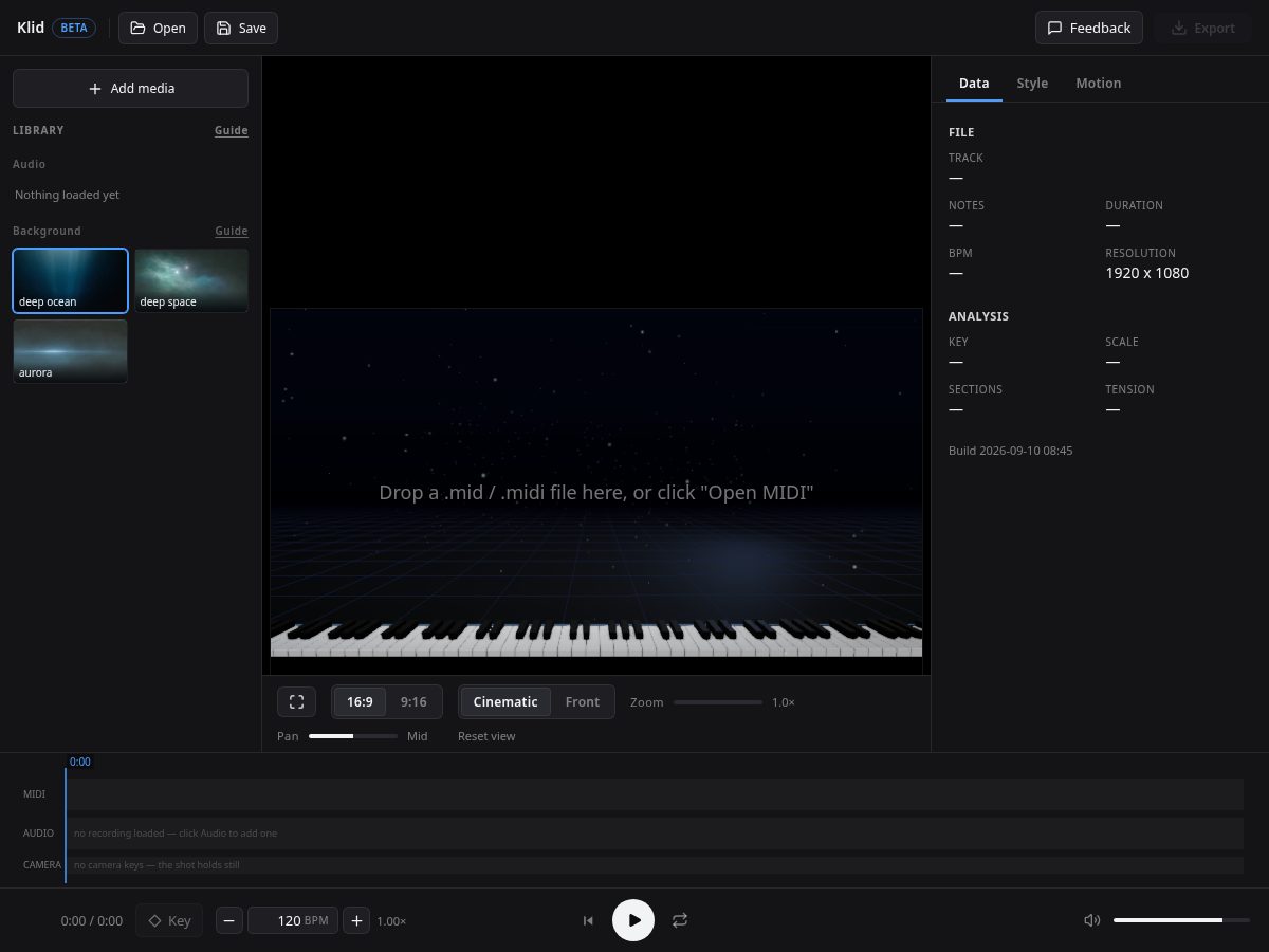 Landing-page snapshot of klidpiano.com