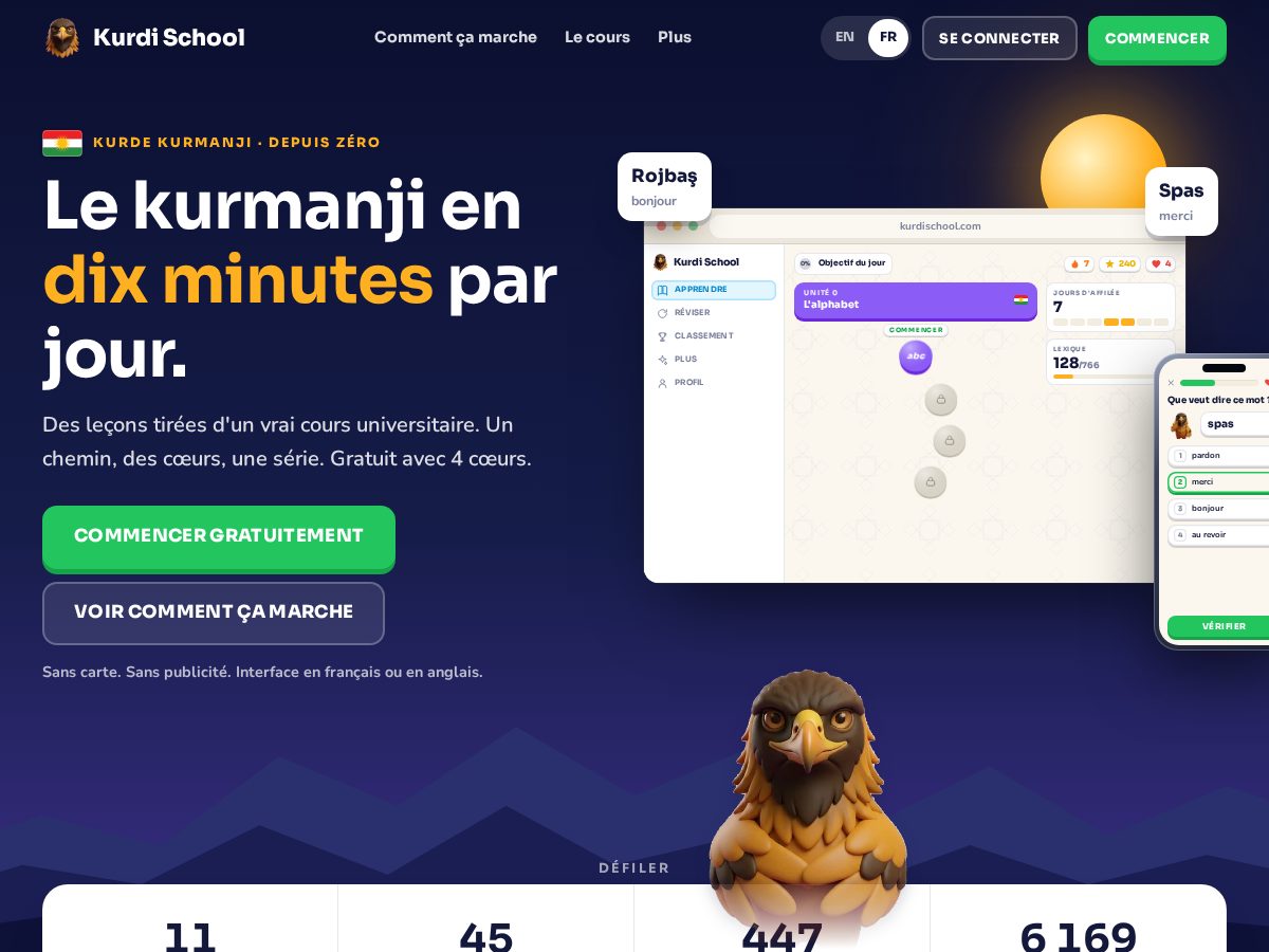 Landing-page snapshot of kurdischool.com