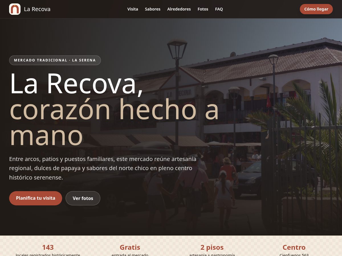Landing-page snapshot of larecova.org